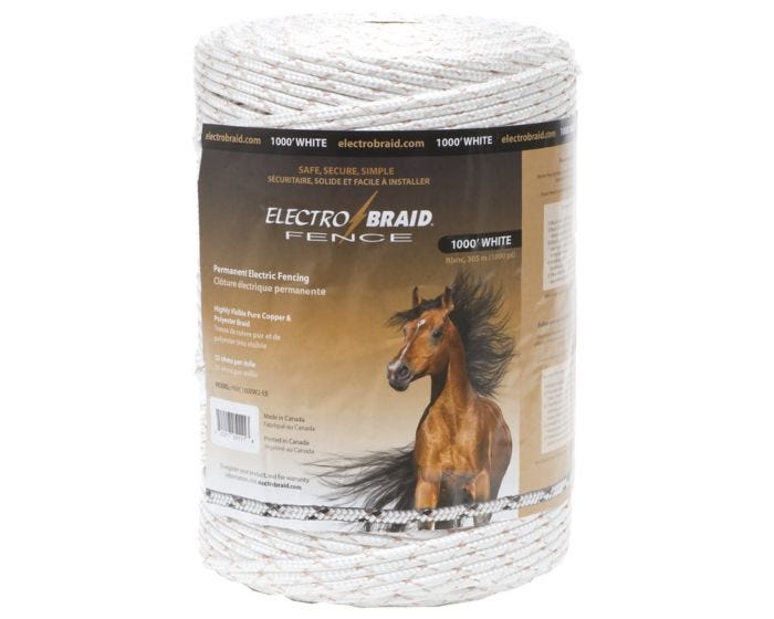 ElectroBraid® Electric Fencing - White - 1-Pack